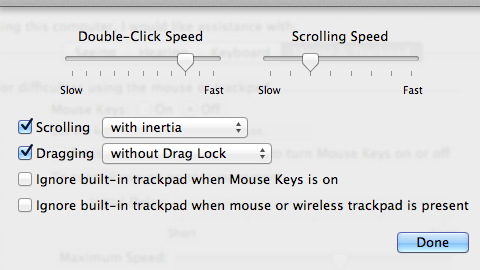 تحريك النافذة بإصبع واحد